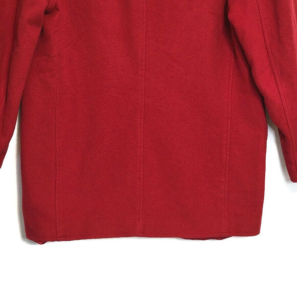 Express Vintage Red Wool Cashmere Blazer Coat Soft Single Breasted Chic Fall M - Picture 10 of 15